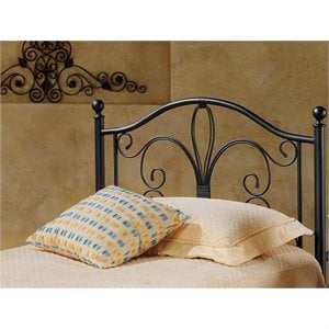 Hawthorne Collections Twin Metal Headboard in Antique Brown