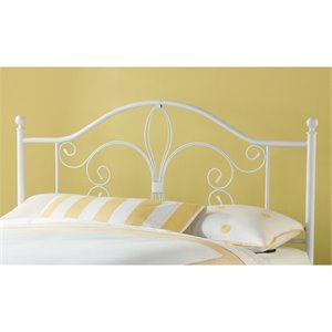 Hawthorne Collections Full Queen Metal Headboard in Textured White