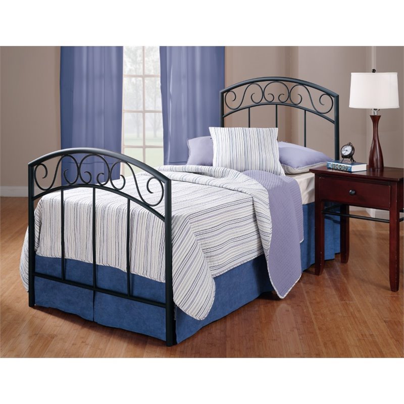 Hawthorne Collections Twin Spindle Bed in Textured Black HC1426534
