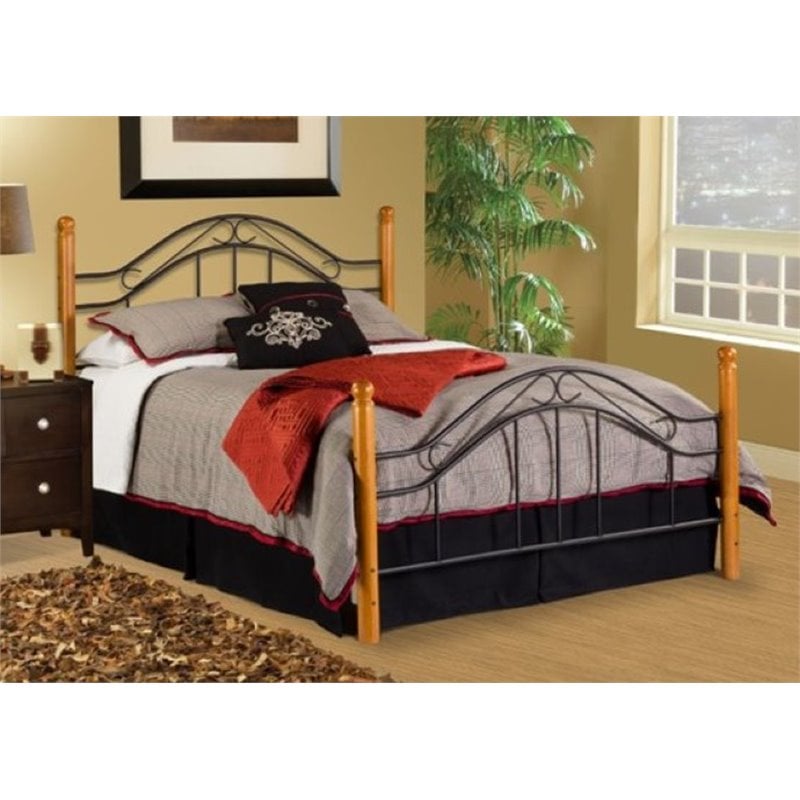 Hawthorne Collections Full Poster Spindle Bed in Black - HC-1426560