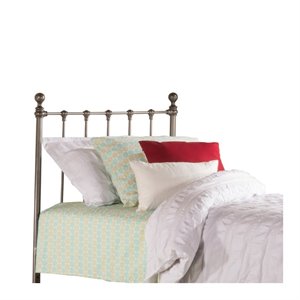 Hawthorne Collections Twin Metal Duo Spindle Headboard in Black Steel