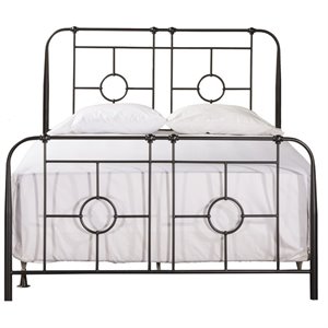 Hawthorne Collections Queen Metal Bed in Black Sparkle