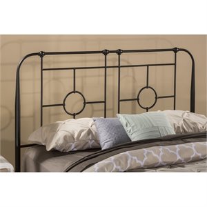 Hawthorne Collections Twin Metal Headboard in Black Sparkle