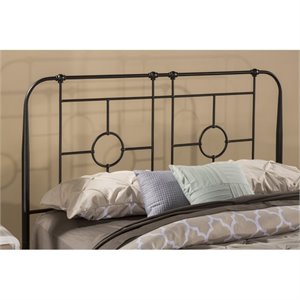 Hawthorne Collections Full or Queen Metal Headboard in Black Sparkle