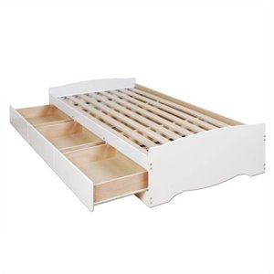 Hawthorne Collections Twin Platform Storage Bed in White
