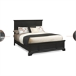 Hawthorne Collections Traditional Wood Queen Panel Bed in Black