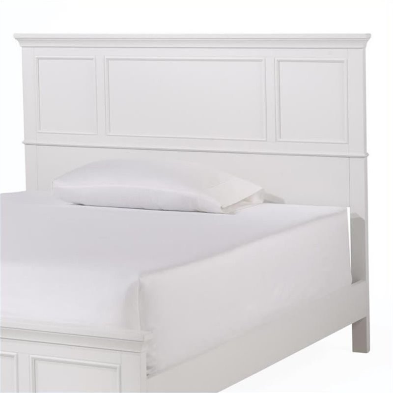Hawthorne Collections Contemporary Wood Queen Panel Bed in Off White