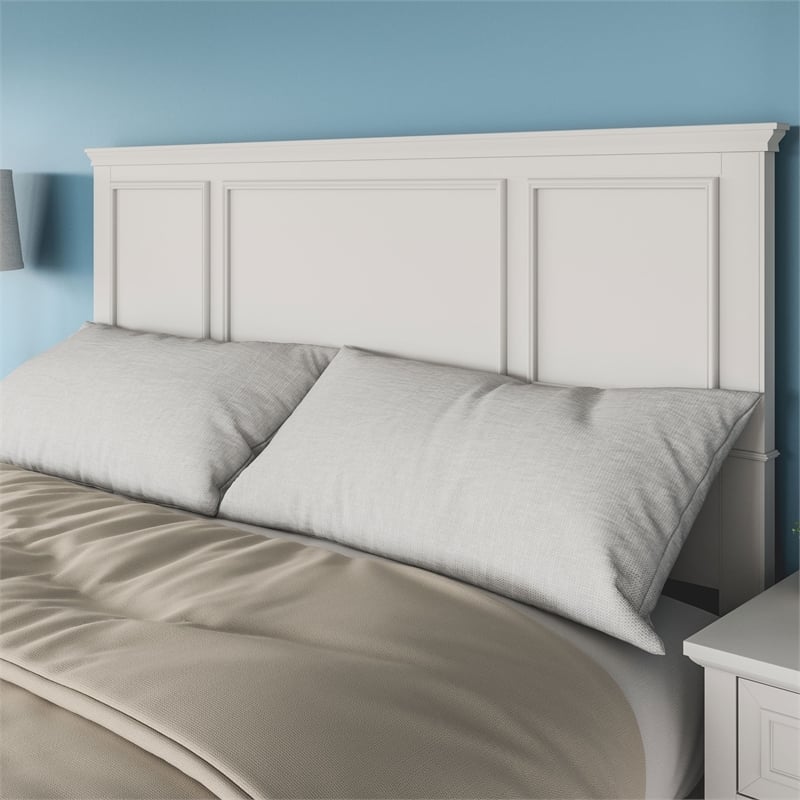 Hawthorne Collections Traditional Wood Queen Panel Headboard in Off White