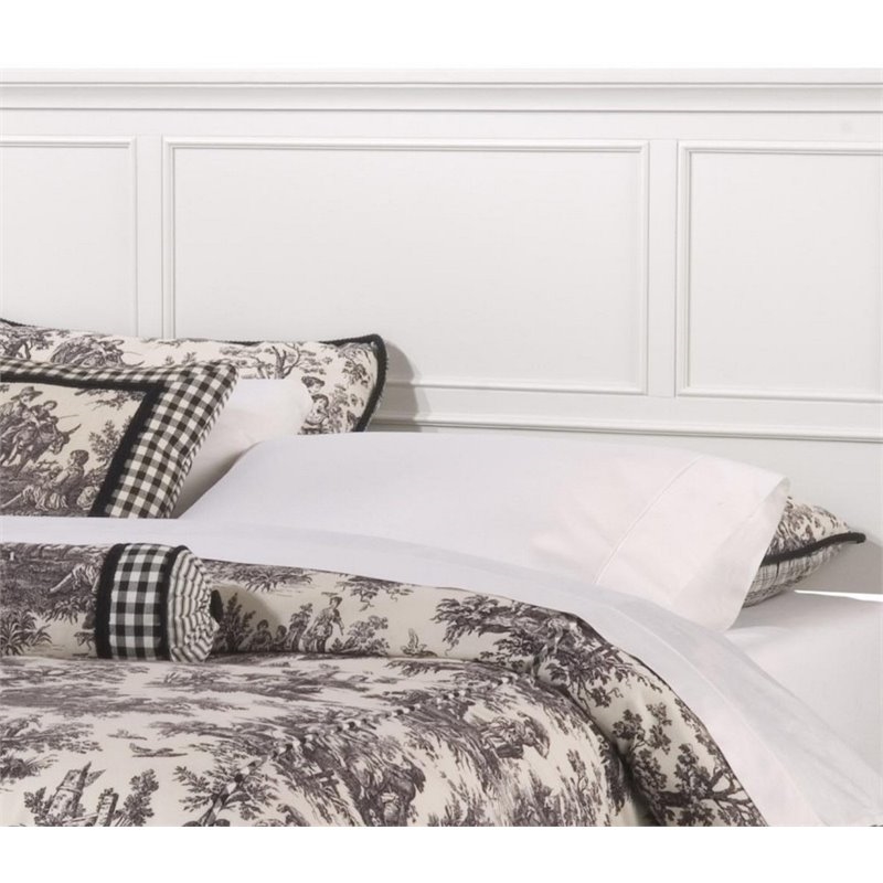 Hawthorne Collections Traditional Wood Queen Panel Headboard in Off White