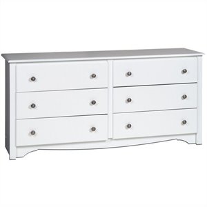 Hawthorne Collections 6 Drawer Double Dresser in White