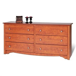 Hawthorne Collections 6 Drawer Double Dresser in Cherry