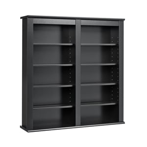 Hawthorne Collections Double Floating Media Wall Storage in Black