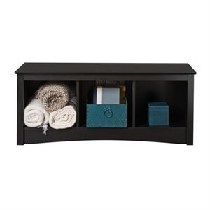 Hawthorne Collections 3 Cubby Bedroom Bench in Black