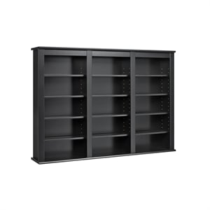 Hawthorne Collections Triple Floating Media Wall Storage in Black