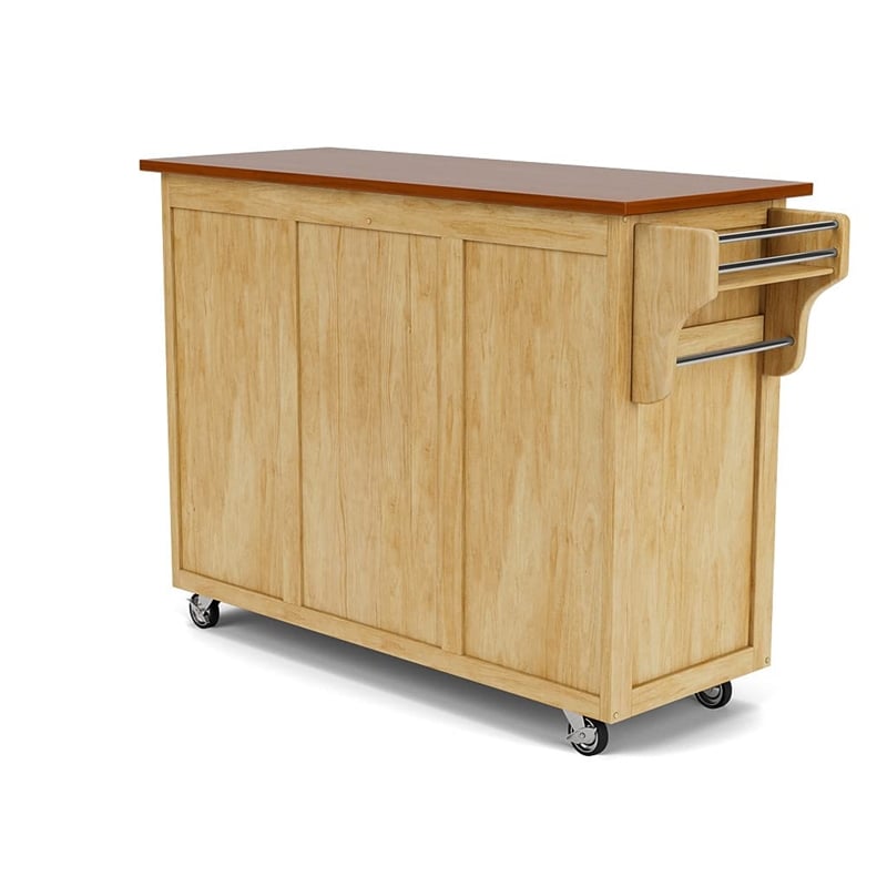 Hawthorne Collections Asian Hardwoods Kitchen Cart in Natural/Oak