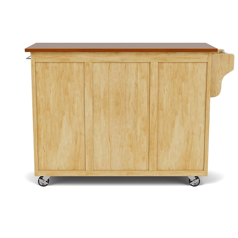 Hawthorne Collections Asian Hardwoods Kitchen Cart in Natural/Oak