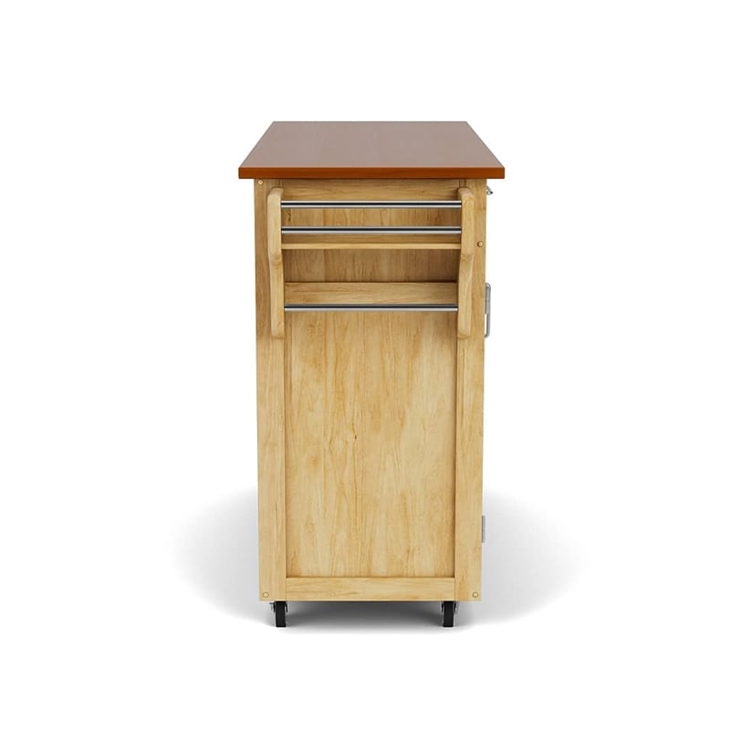 Hawthorne Collections Asian Hardwoods Kitchen Cart in Natural/Oak