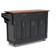 Hawthorne Collections 2-Drawer Wood Kitchen Cart in Black/Oak