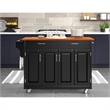 Hawthorne Collections 2-Drawer Wood Kitchen Cart in Black/Oak