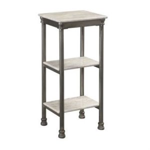hawthorne collections 3 tier display tower in gray and marble