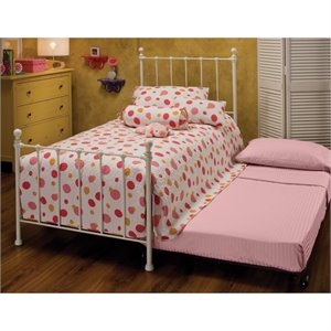 Hawthorne Collections Twin Metal Spindle Bed with Trundle in White