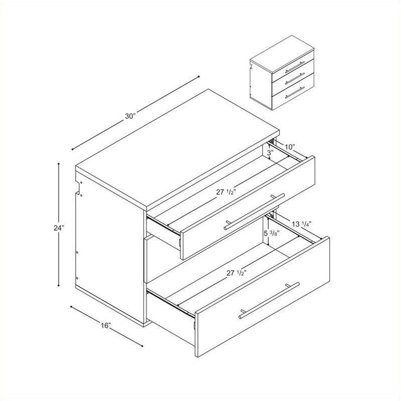 Hawthorne Collections 3 Drawer Storage Cabinet in Light Gray Laminate