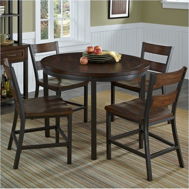 Hawthorne Collections 5 Piece Dining Set in Chestnut 684357030592 eBay