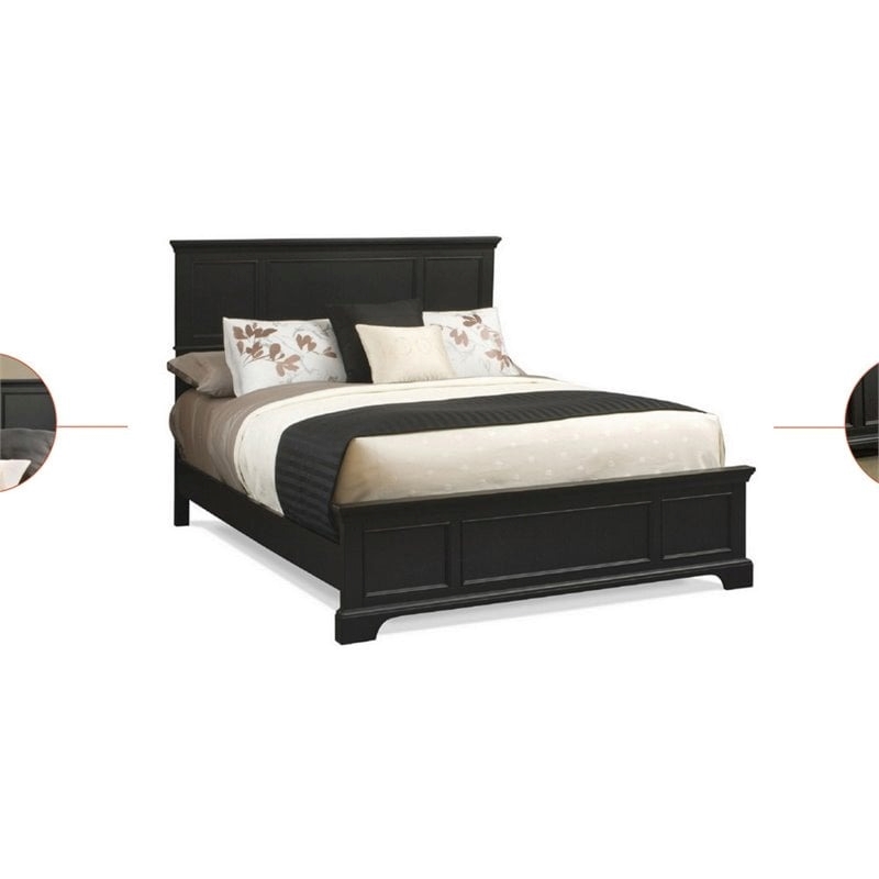 Hawthorne Collections Traditional Wood King Panel Bed in Black