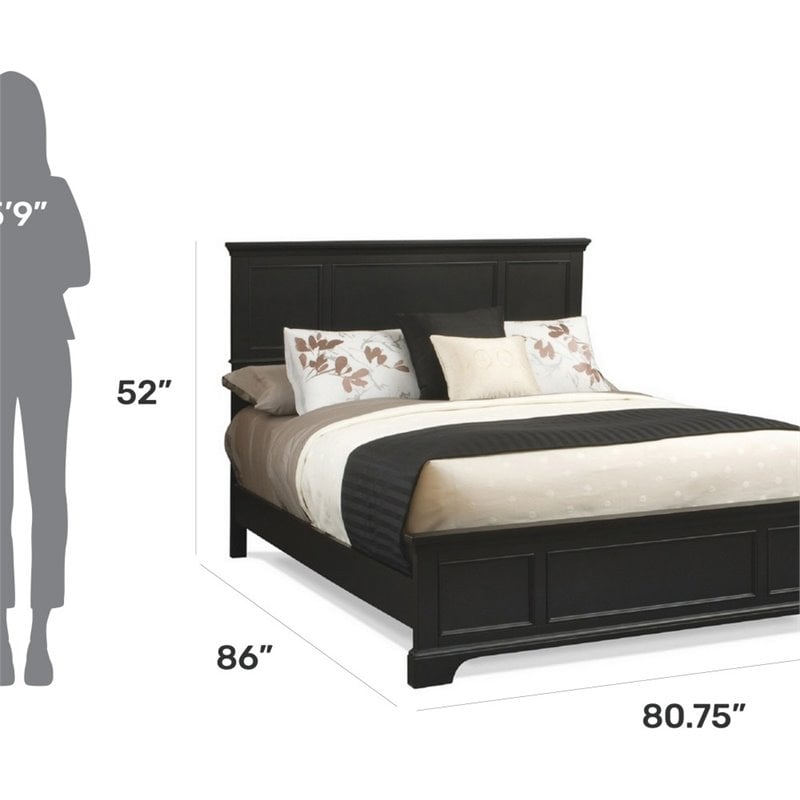 Hawthorne Collections Traditional Wood King Panel Bed in Black