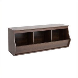 Hawthorne Collections Stackable 3-Bin Storage Cubby in Rich Espresso