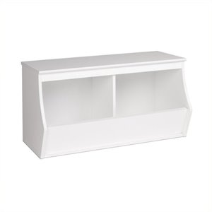 Hawthorne Collections Stackable 2-Bin Storage Cubby in White