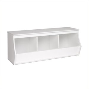 Hawthorne Collections Stackable 3-Bin Storage Cubby in White