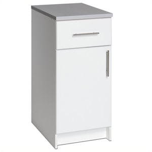 Hawthorne Collections 16&quot Modern Wood Base Cabinet with Drawer and Door in White
