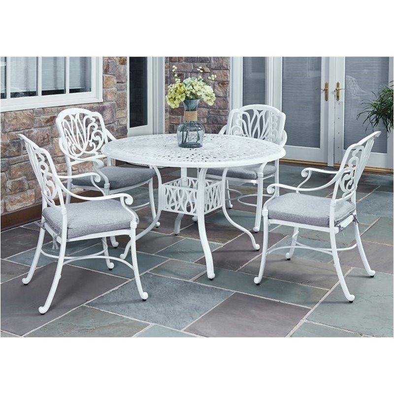 Hawthorne Collections 5 Piece Patio Dining Set in White eBay