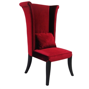Hawthorne Collections 52&quot Modern Velvet Dining Chair in Gray