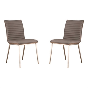 Hawthorne Collections Modern Faux Leather Upholstered Dining Chair in Gray