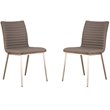 Hawthorne Collections Faux Leather Steel Dining Chair in Gray (Set of 2)