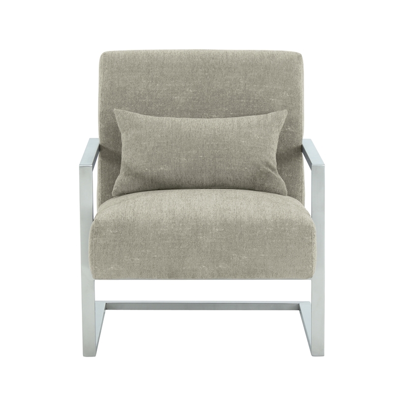 Hawthorne Collections Modern Fabric Upholstered Accent Chair in Gray