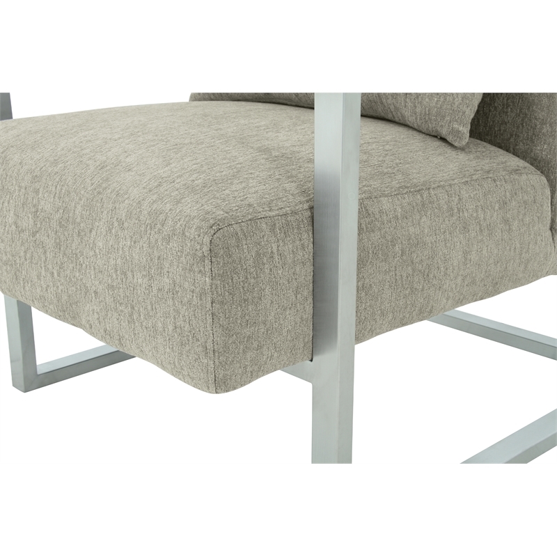 Hawthorne Collections Modern Fabric Upholstered Accent Chair in Gray