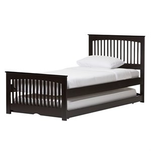 Hawthorne Collections Twin Platform Bed in Dark Brown