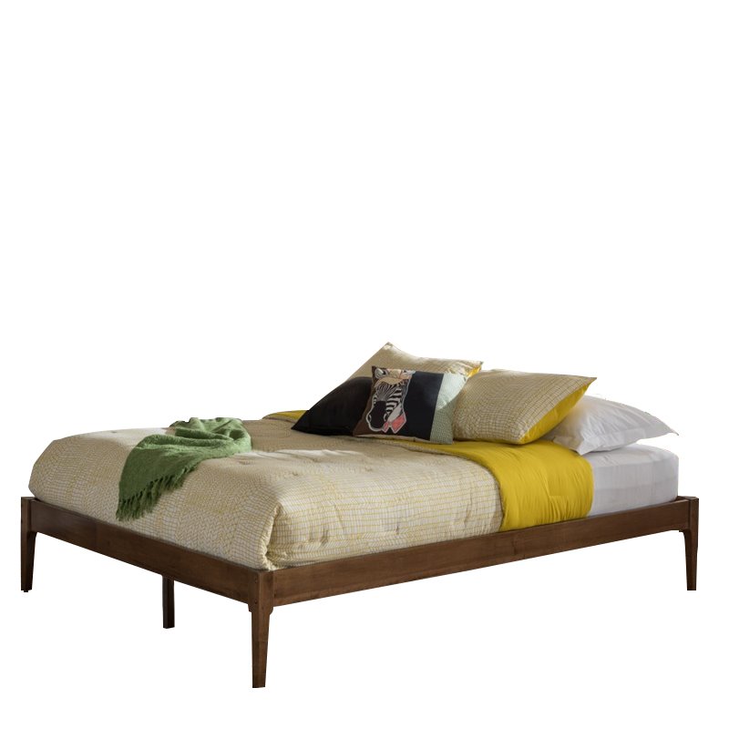 Hawthorne Collections Farmhouse Wood Queen Platform Bed in Walnut