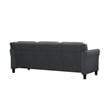 Hawthorne Collections Rolled Arm Contemporary Microfiber/Wood Sofa in Dark Gray
