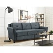 Hawthorne Collections Rolled Arm Contemporary Microfiber/Wood Sofa in Dark Gray