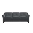 Hawthorne Collections Rolled Arm Contemporary Microfiber/Wood Sofa in Dark Gray