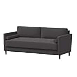 Hawthorne Collections Mid-Century Fabric Upholstered Sofa in Gray