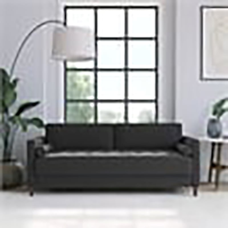 Hawthorne Collections Mid-Century Fabric Upholstered Sofa in Gray