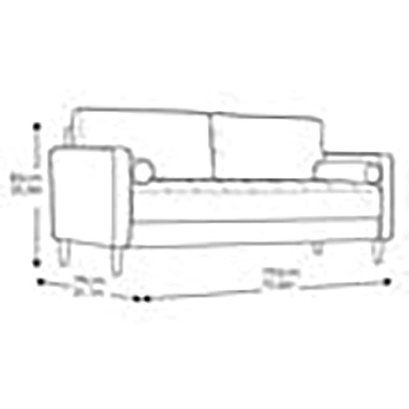 Hawthorne Collections Mid-Century Fabric Upholstered Sofa in Gray