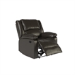 Hawthorne Collections Transitional Faux Leather Recliner in Java Espresso