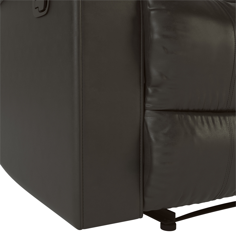 Hawthorne Collections Transitional Faux Leather Recliner in Java Espresso