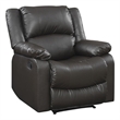 Hawthorne Collections Transitional Faux Leather Recliner in Java Espresso
